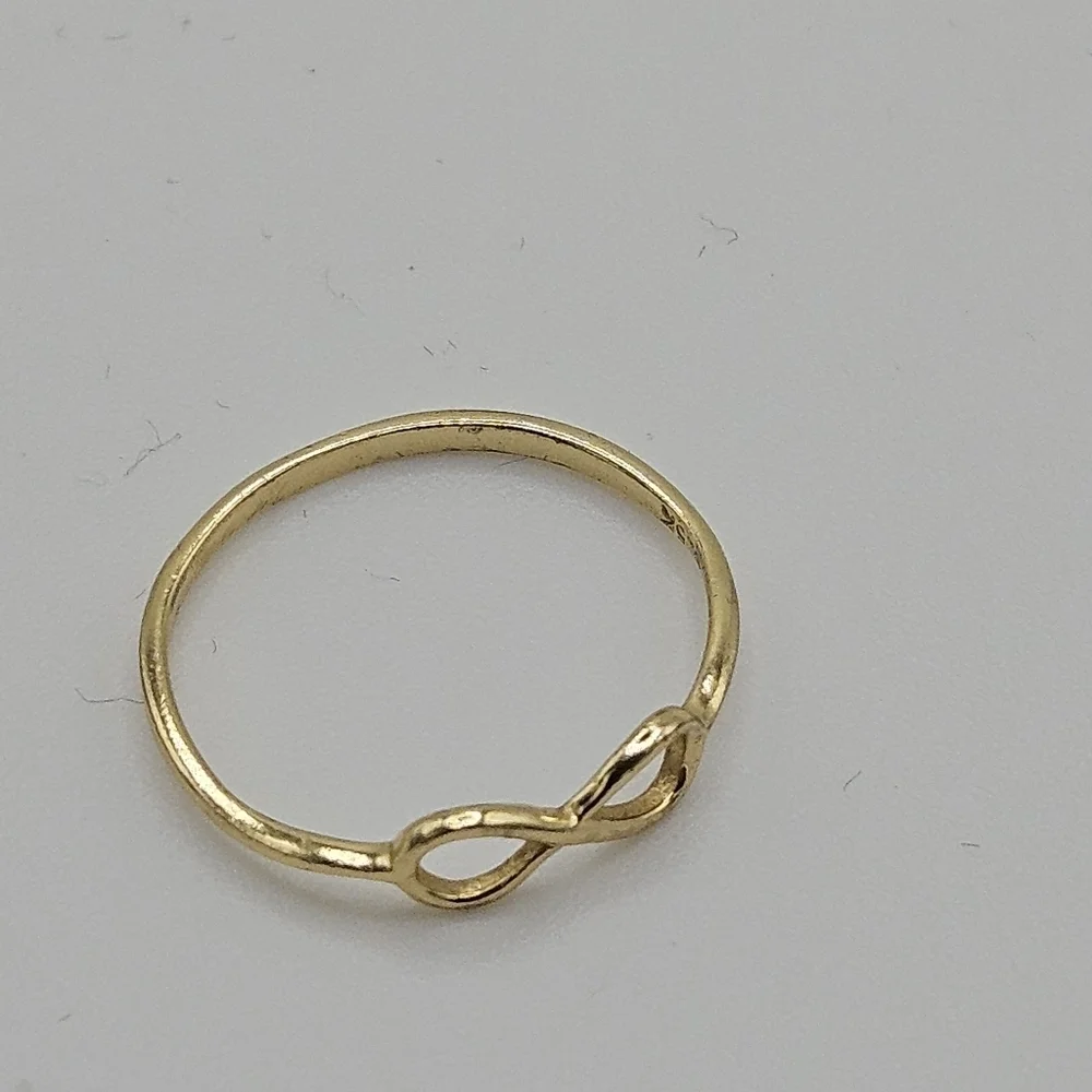 gold wash infinity ring size 6.75 stamped 925K